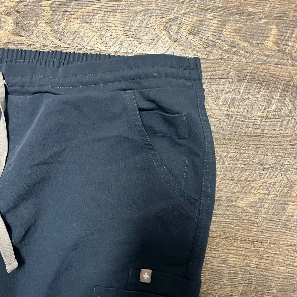 Figs Blue Cargo Pants with Elastic Waistband